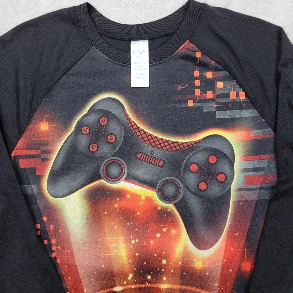 The Childrens Place Shirt Mens XL Size 14 Sleepwear Pajama Top PJ Video Game Kid